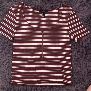 Maroon striped t-shirt